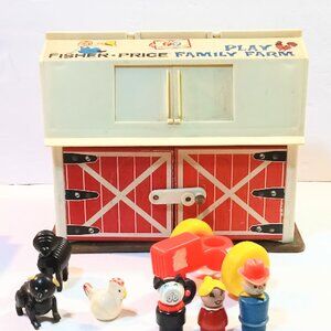 Vintage Fisher Price Little People Play Family Farm Barn Playset